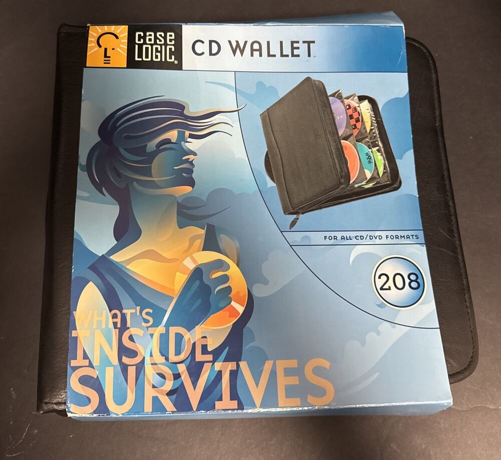 Case Logic KSW-208 Classic CD Wallet 208 Capacity Faux Leather Binder Pro Sleeve